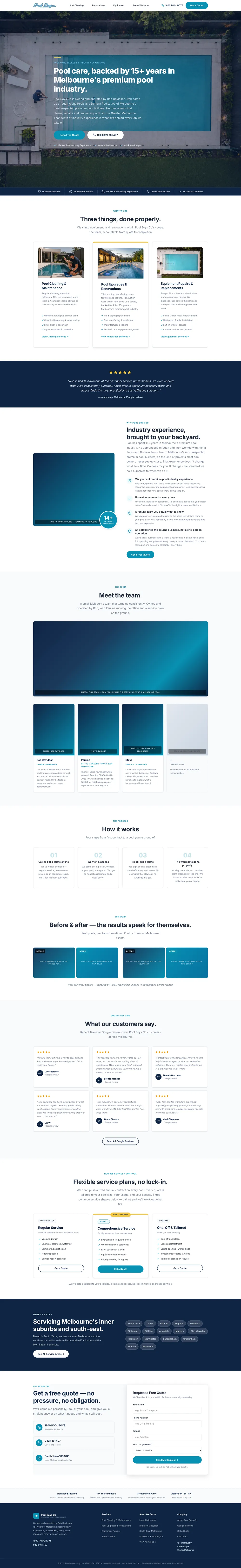 Pool Boys Co website — Pool servicing