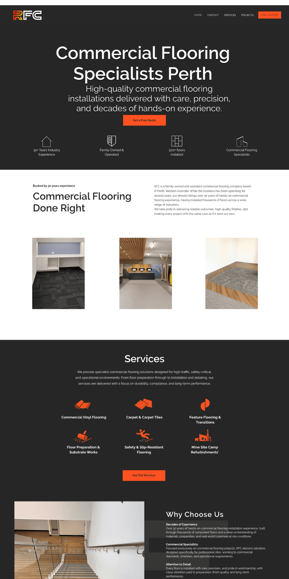 RFC Flooring website — Commercial flooring