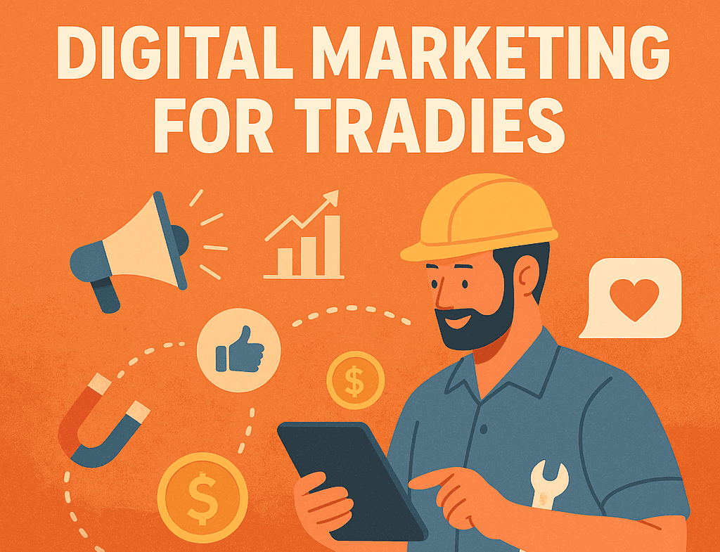 Hero image illustrating: 10 Best Digital Marketing Tools for Tradies in 2025 (With Tips & Examples)